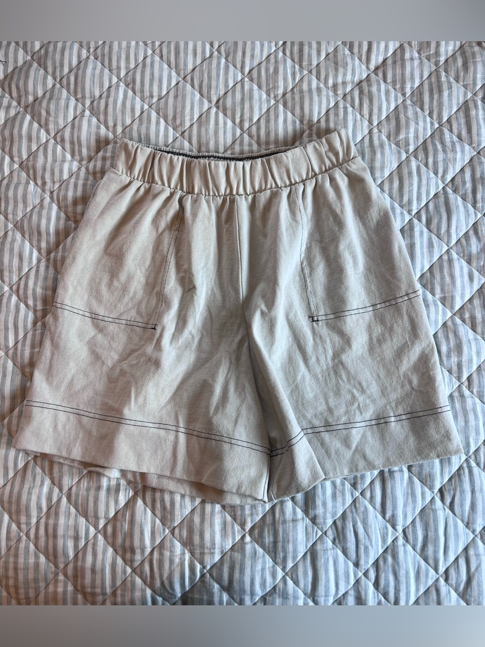 Women's Fp Beach Cream Oversized Cotton Shorts Size XS